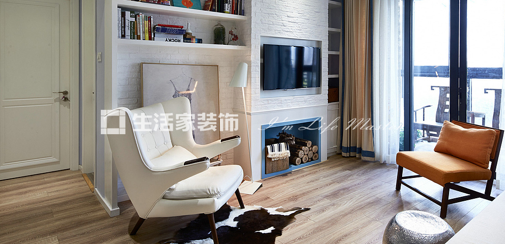 飘窗融信澜庭启杭 68m² 北欧混搭风格