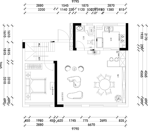 户型图金科博翠碧蓝湾 189平 欧式风格