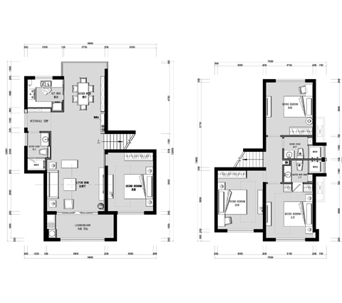 户型图招商近湖花苑 98m² 新中式风格