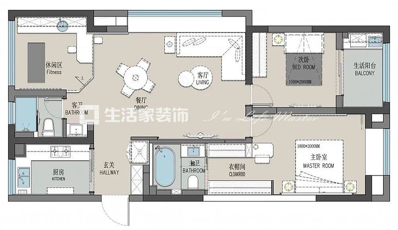 户型图生活家装饰，现代，极简