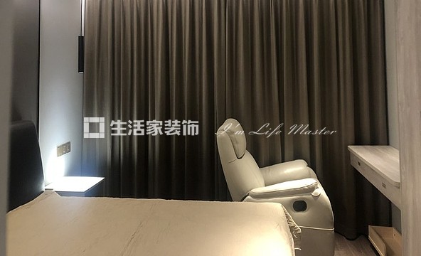 飘窗109㎡简约装修,黑白灰装修实景案例