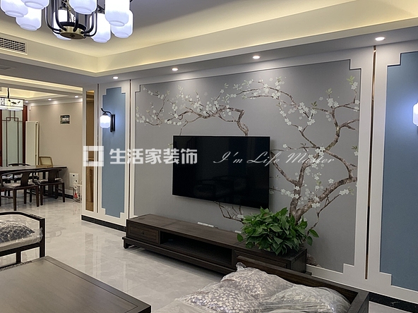 电视墙新中式风格实景案例