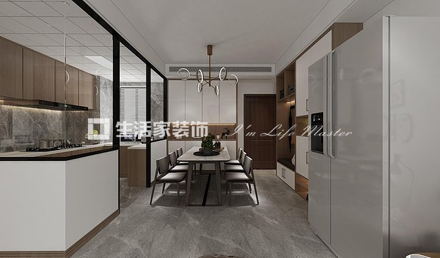 隔断柜桃李湖滨 91m² 现代简约风格