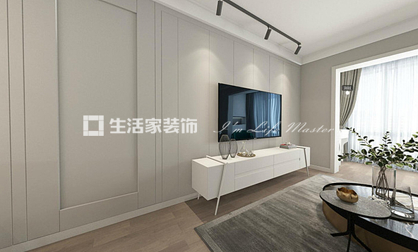电视墙保利滨江上品 89㎡ 现代极简风格