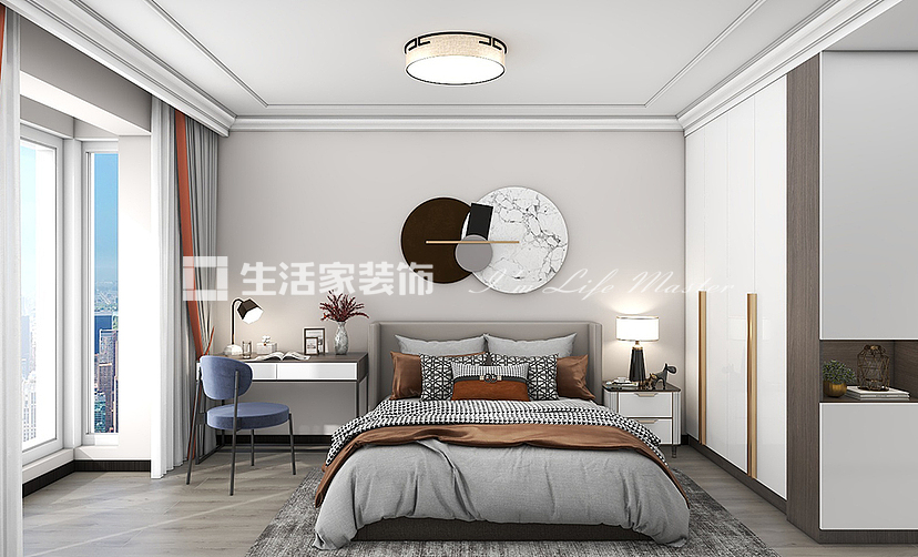 飘窗万科大溪谷 164m² 新中式风格