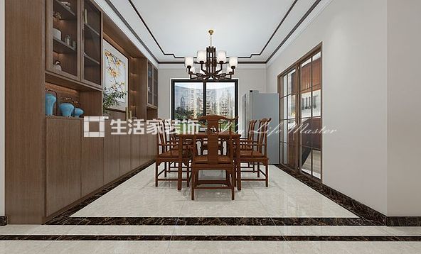 酒柜蓝石大溪地 中式 大气