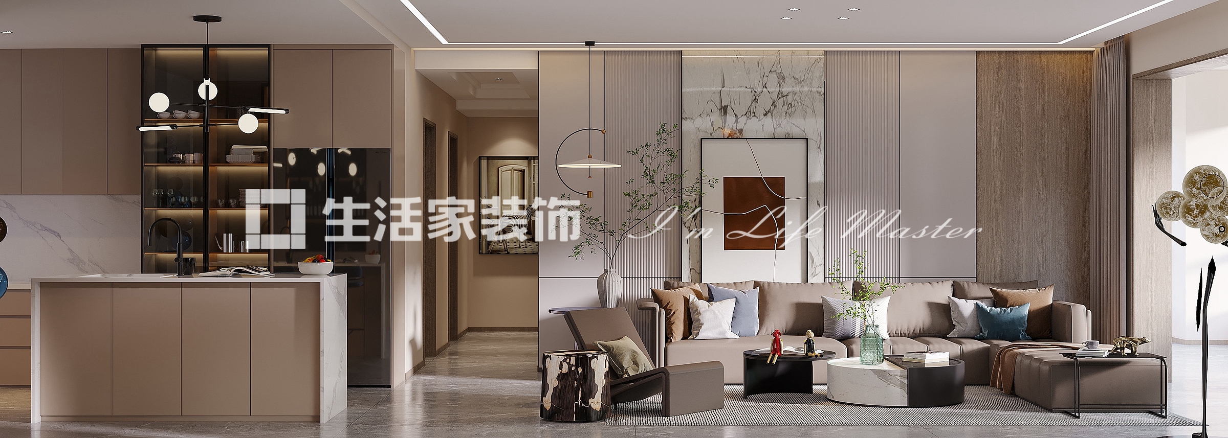 壁炉福楼旺邸-160㎡-现代轻奢风格
