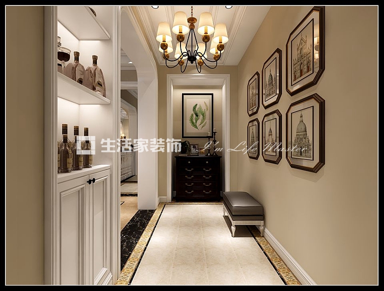 吊顶中铁生态城-300㎡-美式风格