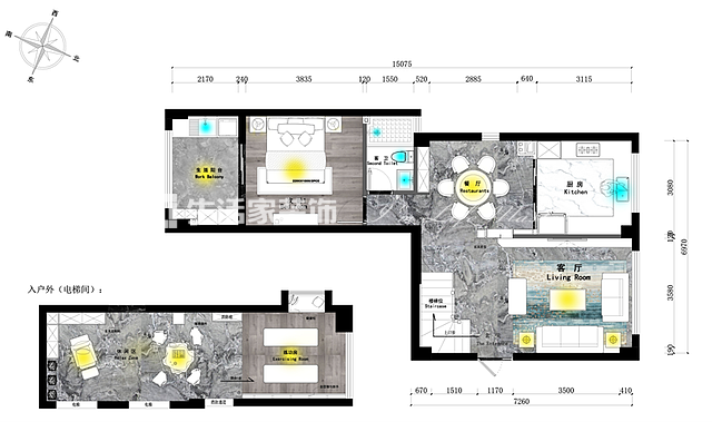 户型图融信大卫城 - 150m²- 现代台式风格