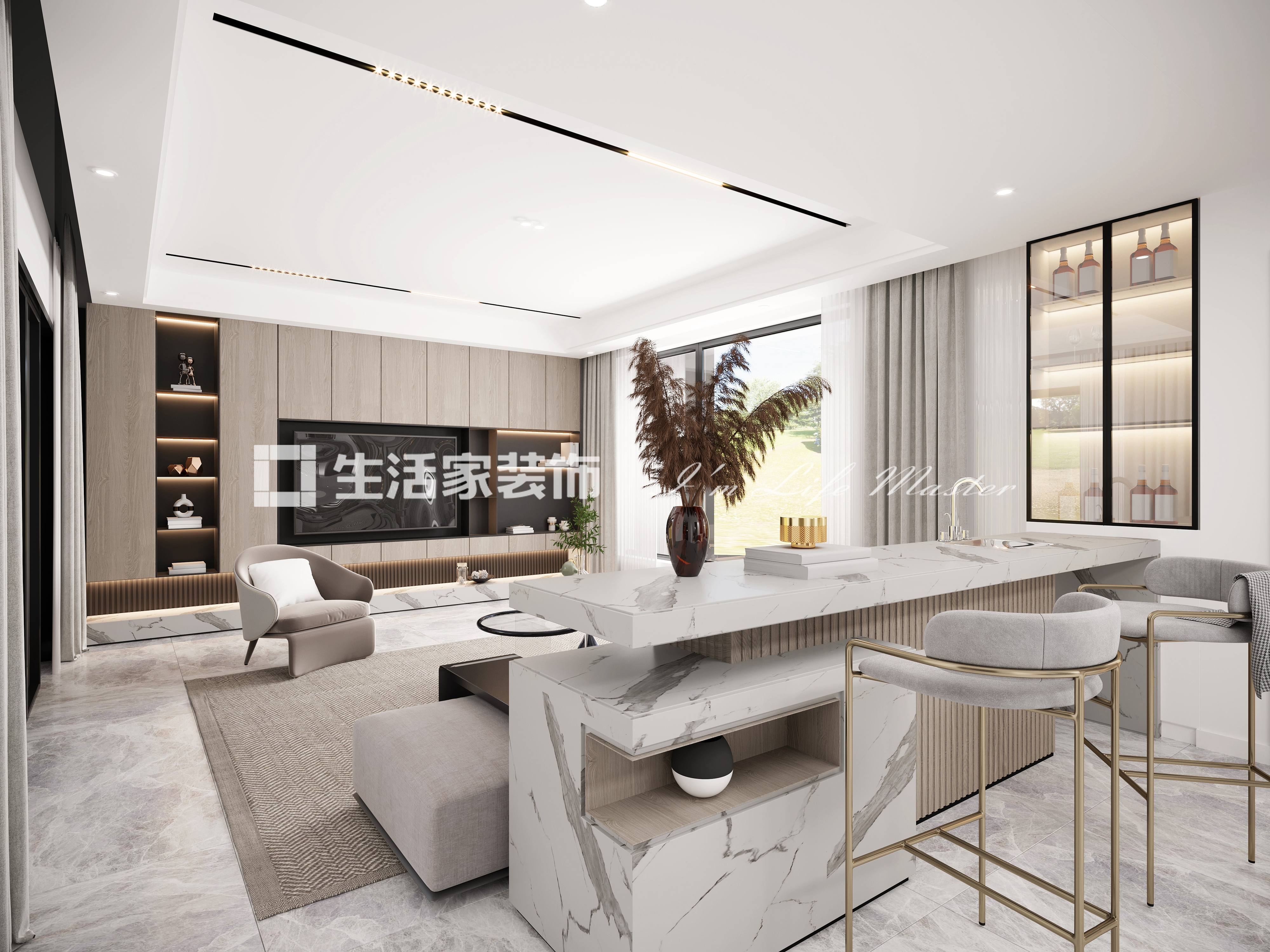 吊顶中铁生态城-392㎡-现代简约风格