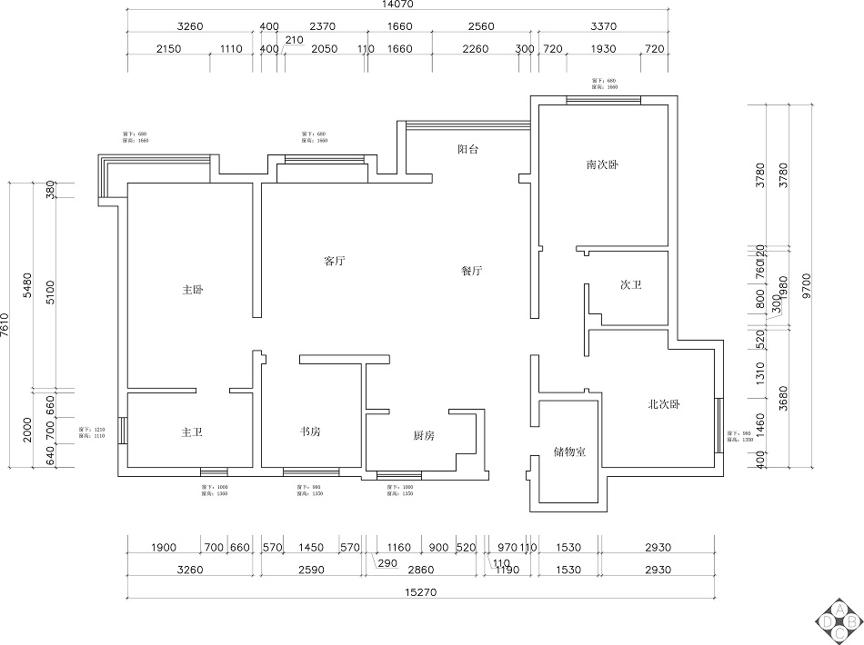 户型图上坤山语四季 172㎡ 港式风格