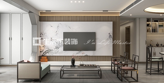 吊顶都市国际-150㎡-现代中式风格