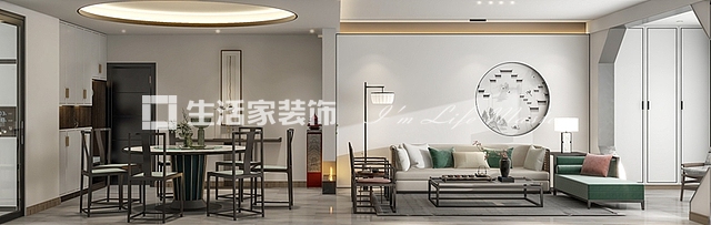 吊顶都市国际-150㎡-现代中式风格