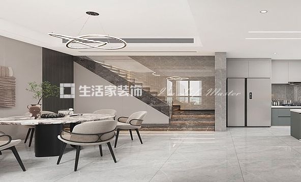 楼梯中建长清湖  130平  现代轻奢风