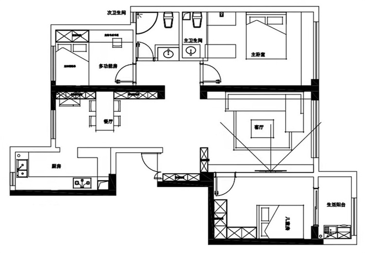 户型图春江明月 116m² 现代简约 生活家家居