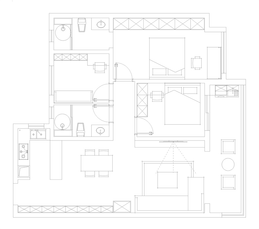 户型图西派城樾 114㎡ 现代原木风