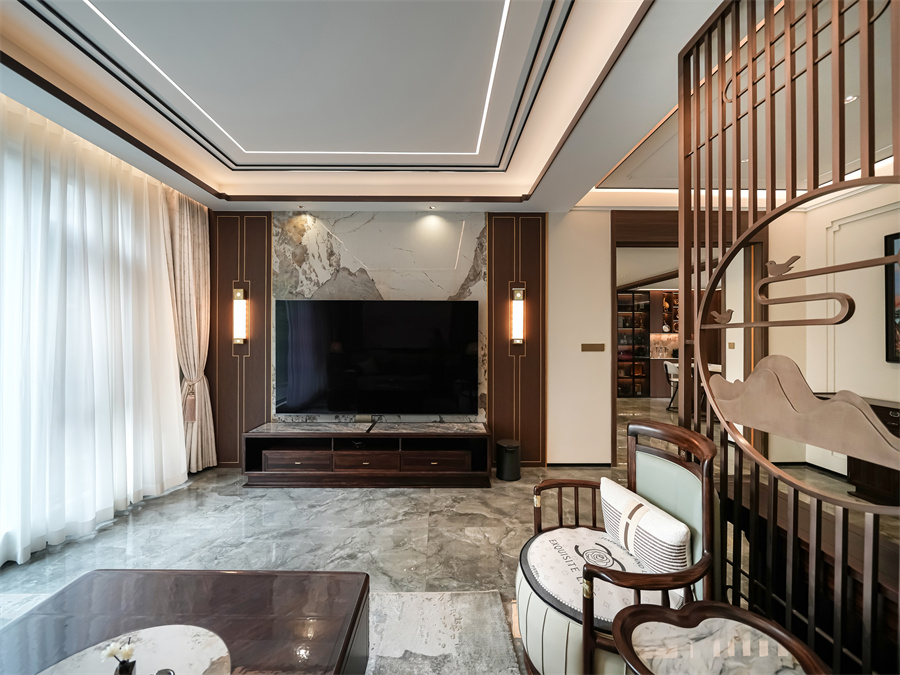 电视墙东旭御山湖 220㎡ 新中式