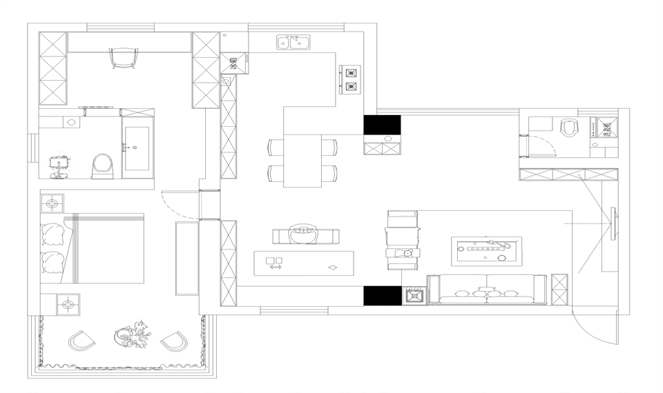 户型图金牛小区 120㎡ 新中式