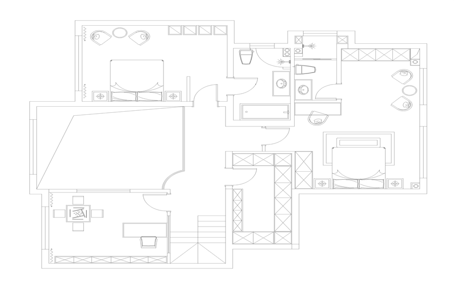 户型图广电苑 230㎡ 法式复古风