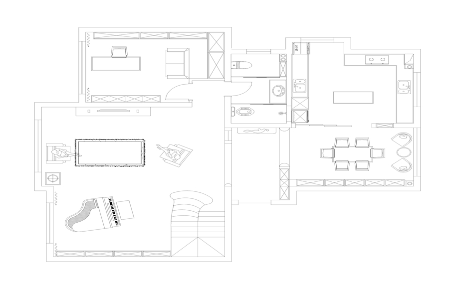 户型图广电苑 230㎡ 法式复古风