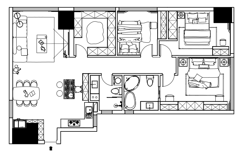 户型图金地十一峯 151㎡ 意式轻奢