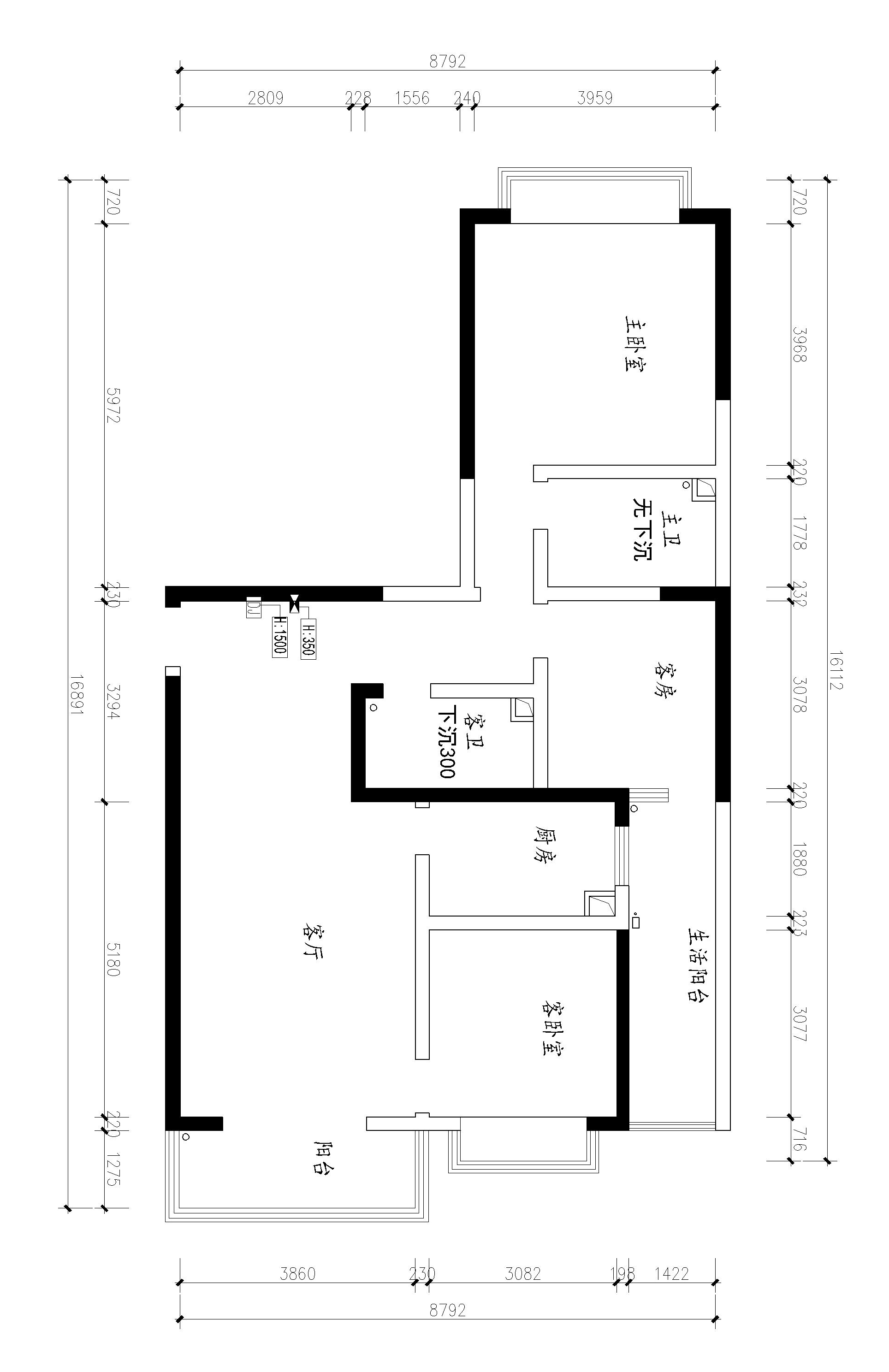 户型图中梁首府 130m05  现代简约风 生活家家居