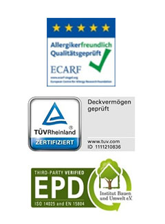 TUV、EPD、ECARF認證