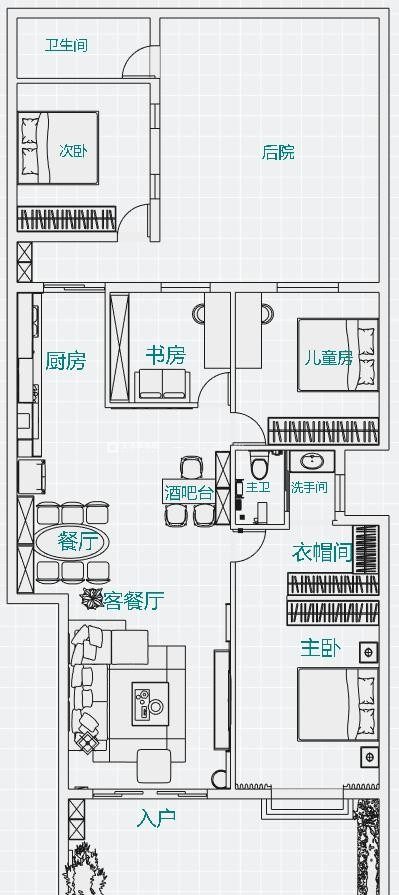 混搭戶型圖裝修效果圖