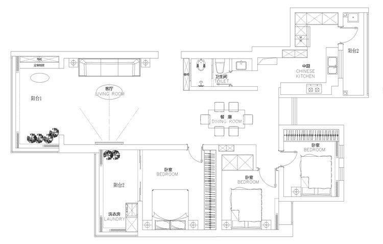 轻奢户型图装修效果图