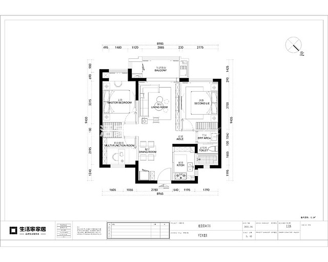 户型图招商雍景湾72m² 现代简约风格装修案例