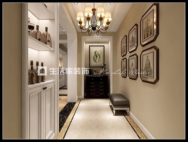吊顶贵阳中铁生态城300㎡美式轻奢风格装修案例
