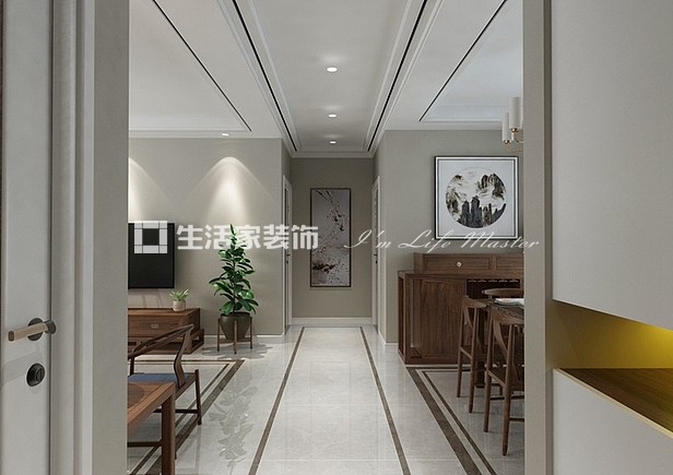 储物柜龙湖春江悦茗125平新中式风格装修案例