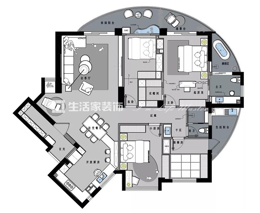 户型图苏州生活家装饰，现代，简约