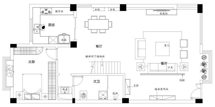 现代户型图装修效果图