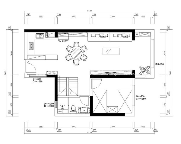 户型图新希望白麓城150㎡藏族混搭风格装修案例