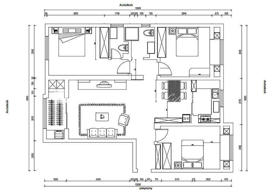 户型图瑞马名门  133m²   北欧风格