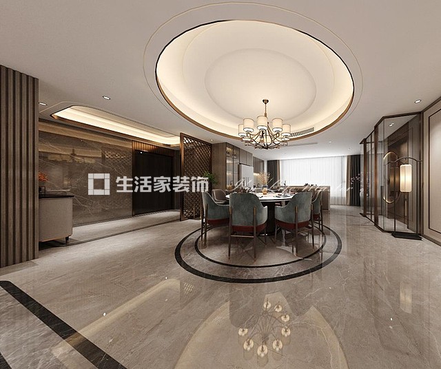 飘窗金地天逸230m²  新中式风格