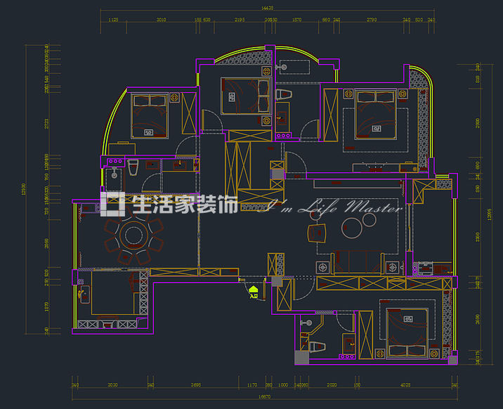 户型图潮上云临北苑190㎡新中式