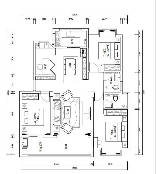 现代户型图装修效果图