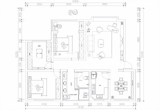 储物柜眉山旭光小区135m²现代极简风格