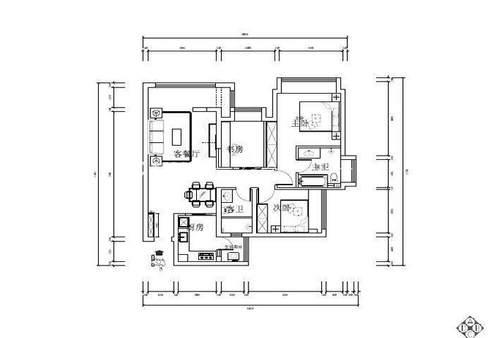 现代户型图装修效果图