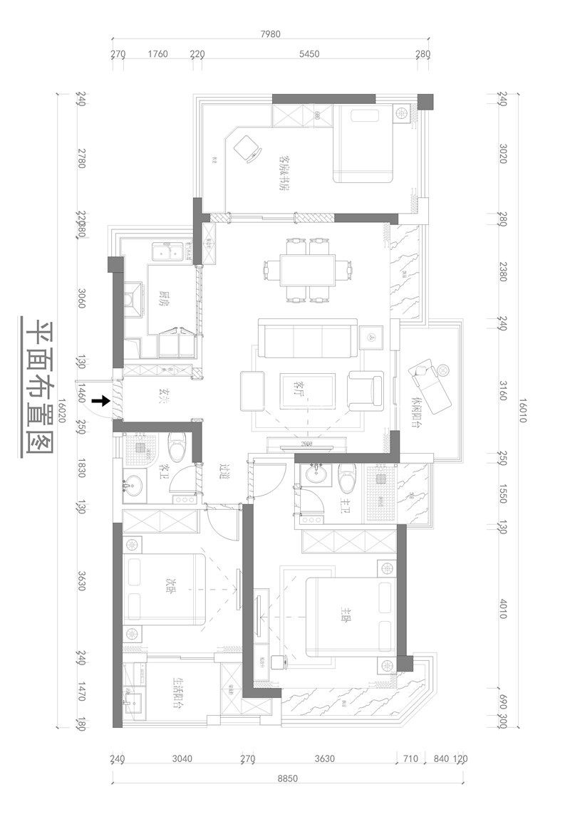 新中式戶型圖裝修效果圖