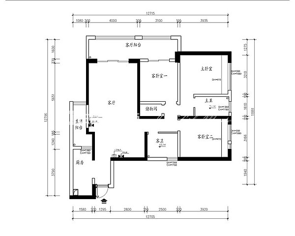 户型图七彩云南第一城130m²现代风格装修案例