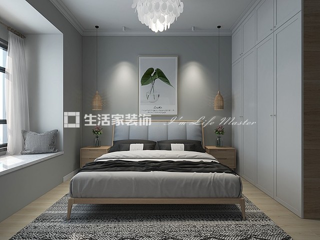 飘窗御景天城-100㎡-北欧风格