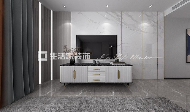 电视墙长乐鼎弘东湖湾 - 76m²- 现代简约风格