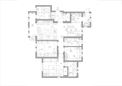 户型图新世纪城+160平米+新古典风格