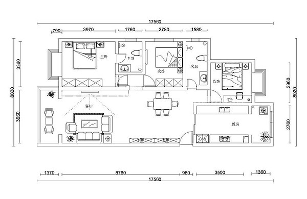 户型图 梦想城  116㎡ 现代风格 生活家家居