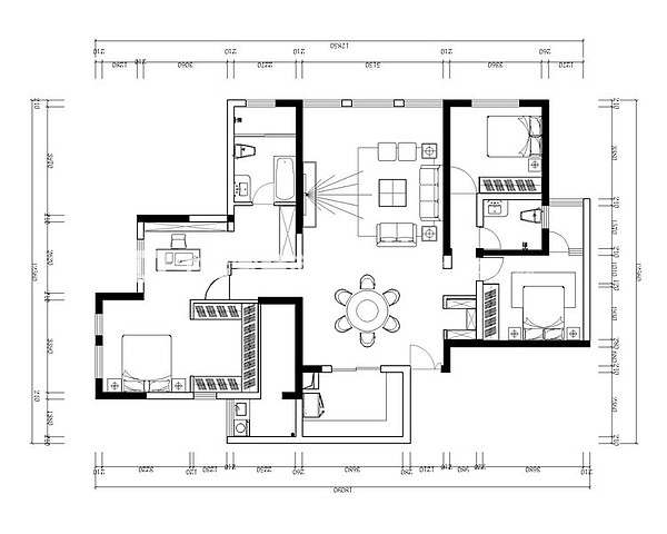 户型图实力新城 143㎡ 简欧风 生活家家居