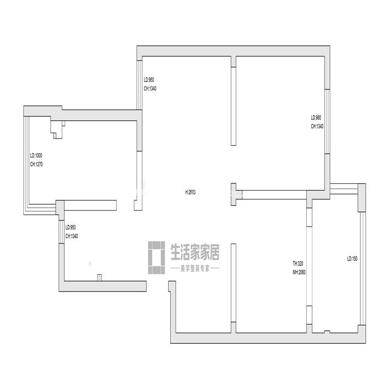 现代户型图装修效果图