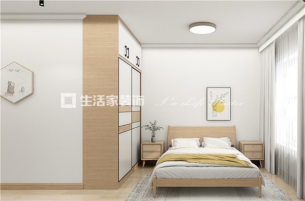 飘窗红星天铂 131㎡ 北欧原木风 生活家家居